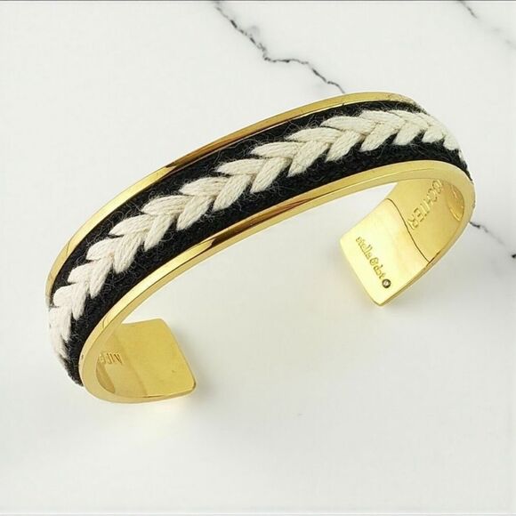 Stella & Dot Illuminate Cuff - Black White Gold ~ Mother Daughter Sister - Picture 1 of 8